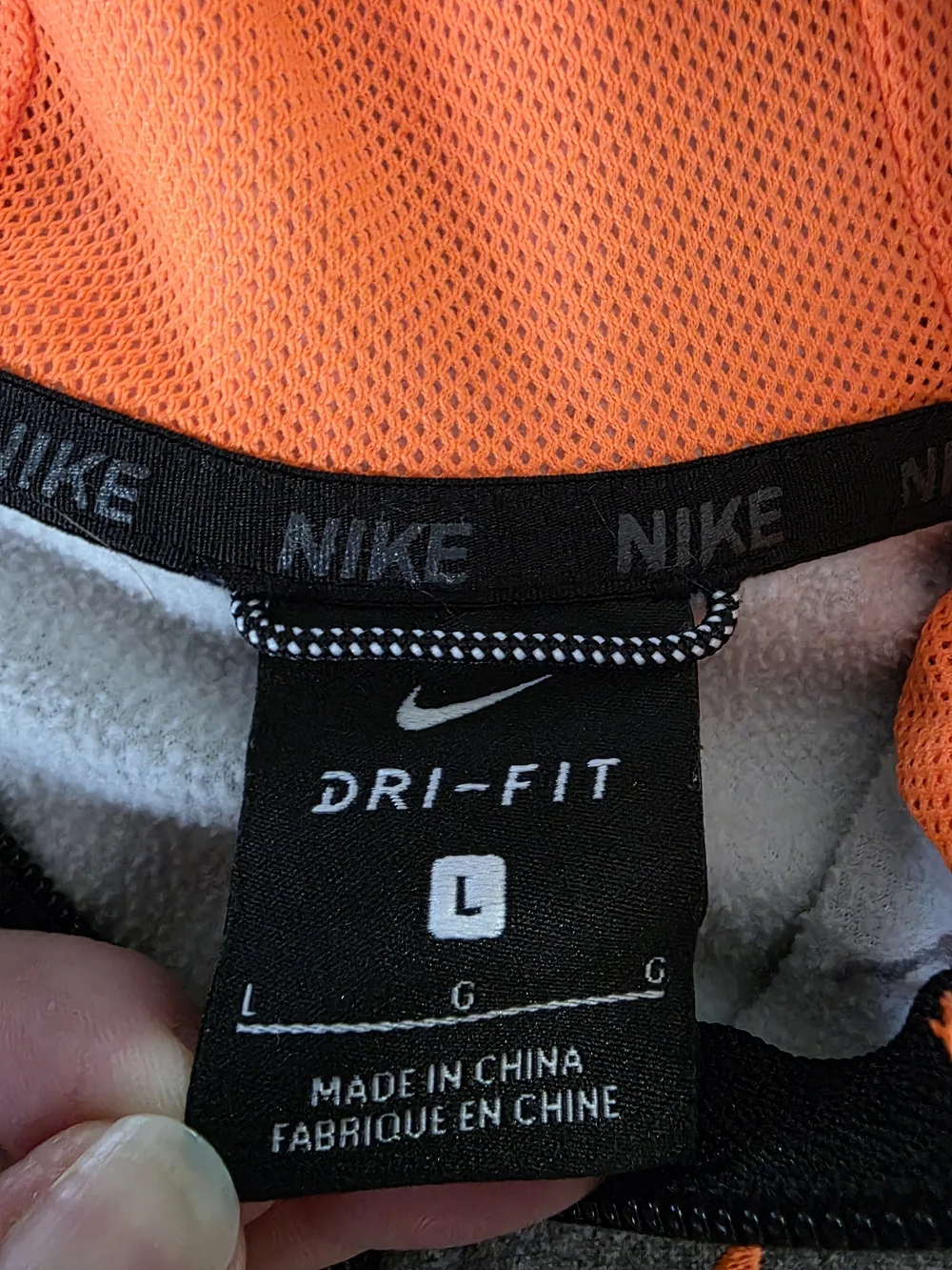Nike Kids Gray Full-Zip Hoodie with Orange Lining
